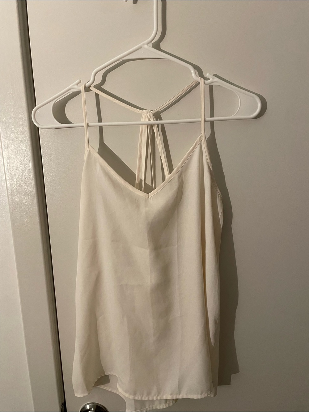 Abercrombie & Fitch Ivory Spaghetti Strap V-Neck Cami